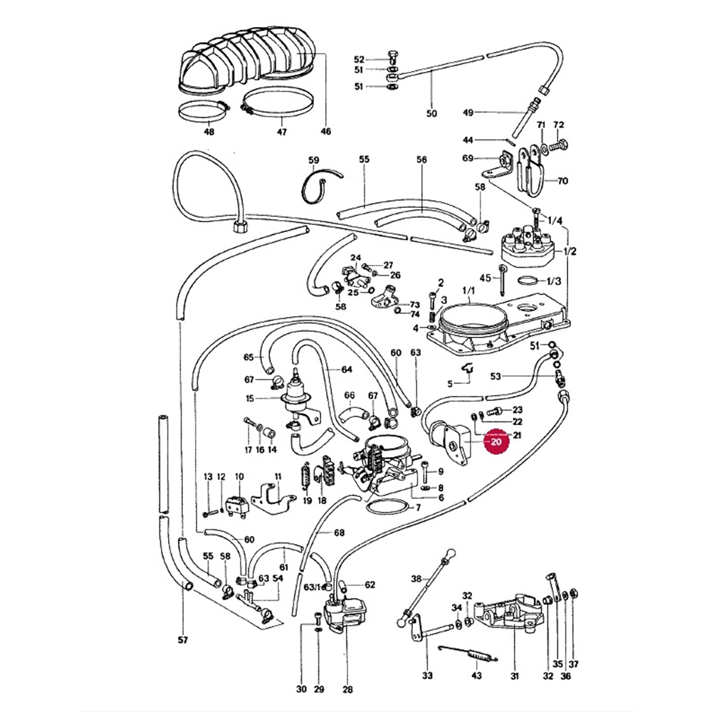 1974 Porsche 911 CIS Throttle Position Valve, 1973-74